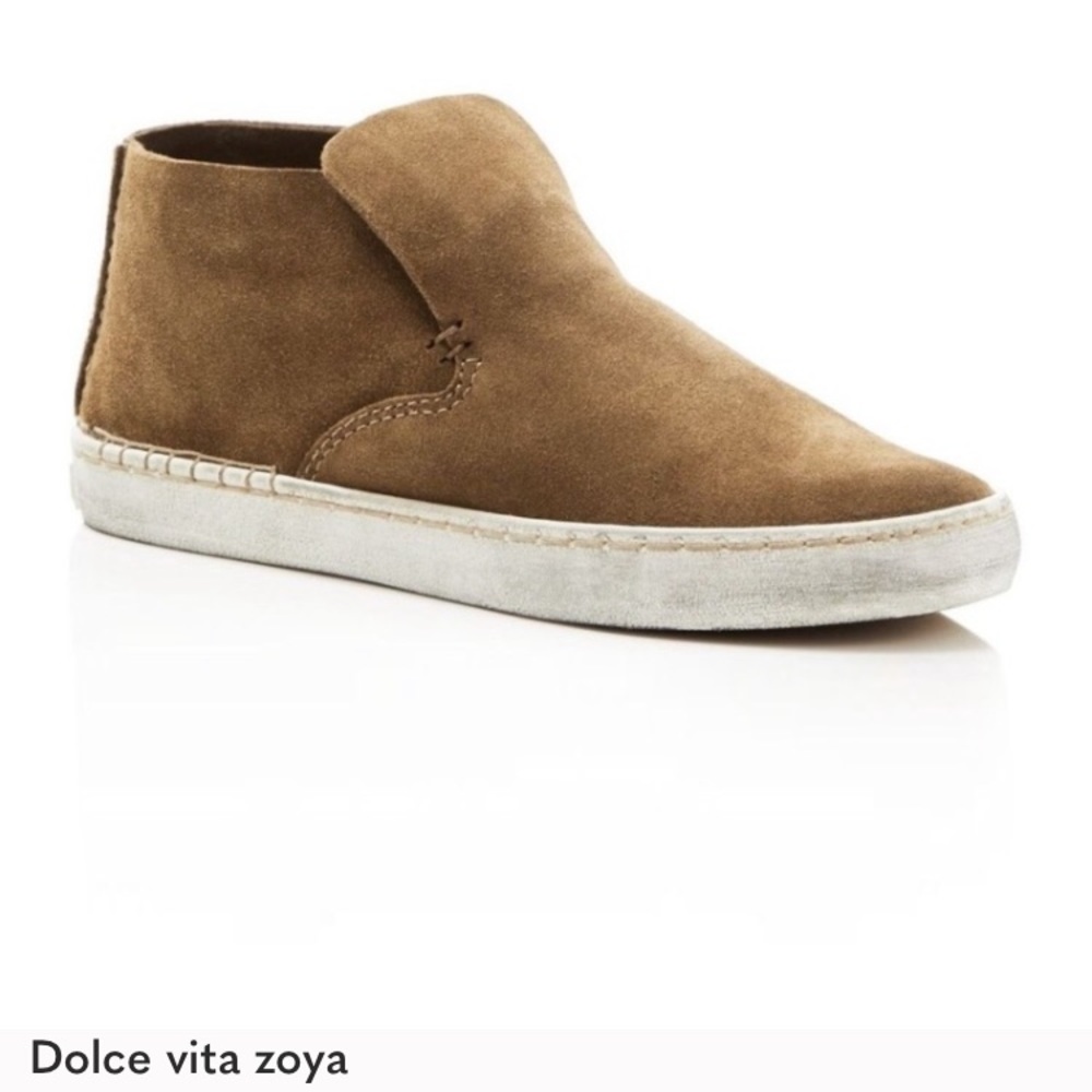 Dolce Vita Tan Suede Slip-On Sneakers